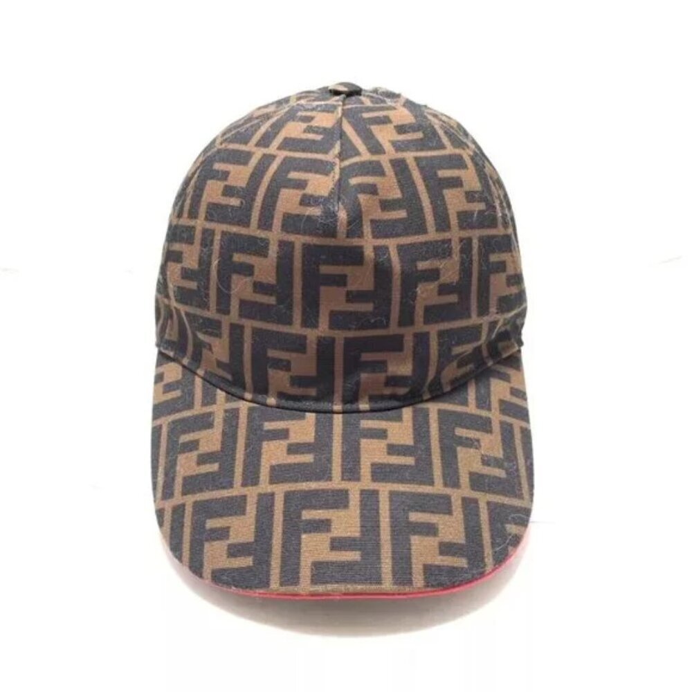 100% Authentic FENDI A660 TU Khaki Black Polyester Hat 219-100224